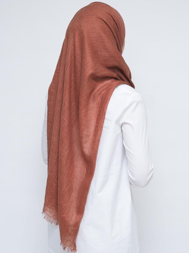 Wool Mix Hijab - Burned Orange