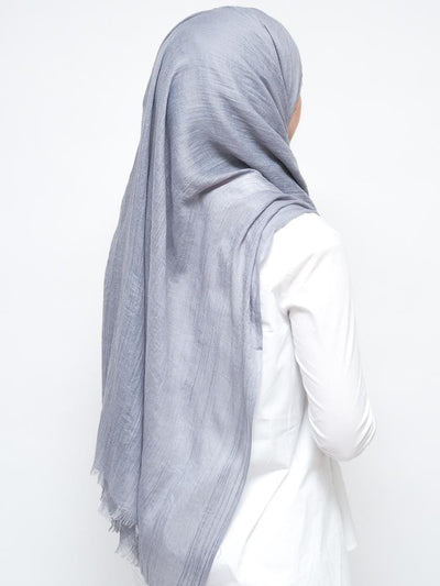 Wool Mix Hijab - Light Grey