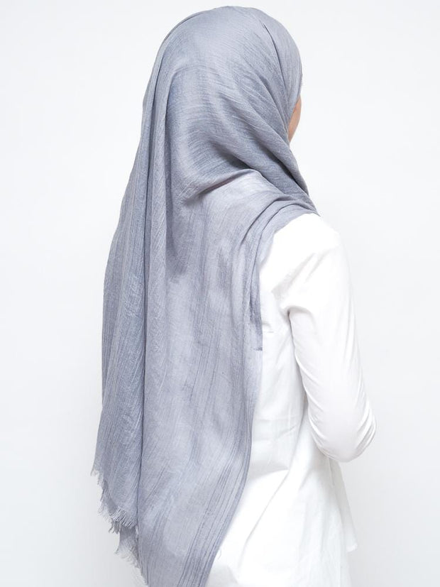 Wool Mix Hijab - Light Grey