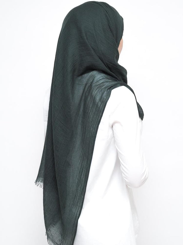 Wool Mix Hijab - Forest Green