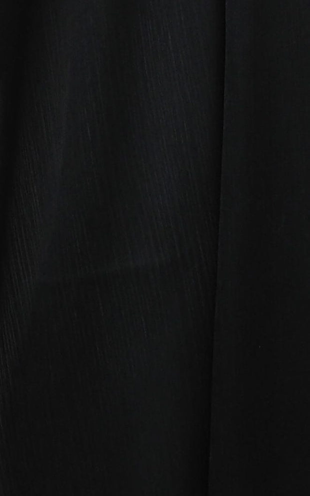 Satin Crimp Hijab - Black closeup