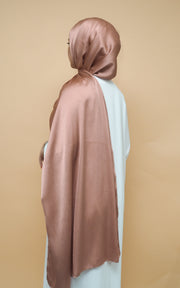 Satin Crimp Hijab - Copper